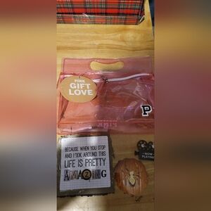 PINK  Transparent Gift Love Storage Pouch with Handle